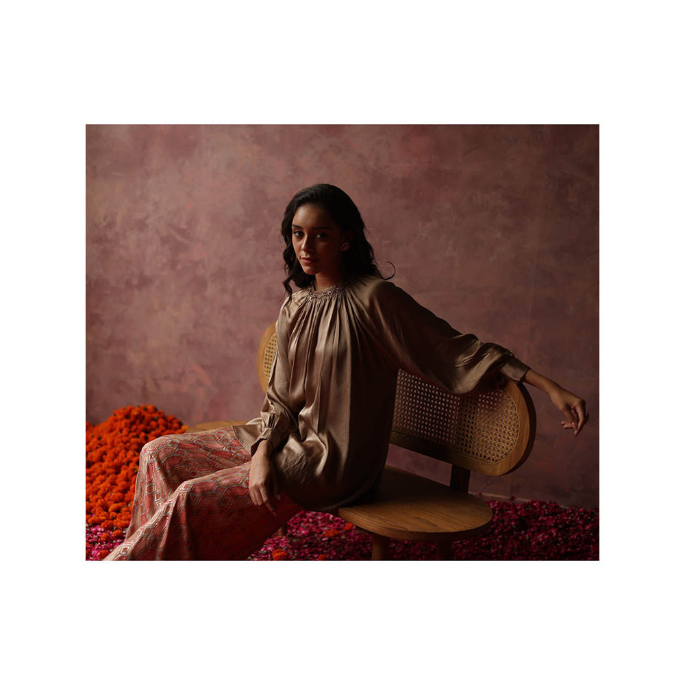 Begum Pret Rene Bronze Co-Ord (Set of 2)