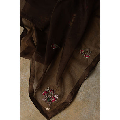 Begum Pret AYAT Gold Kurta with Pant & Dupatta (Set of 3)