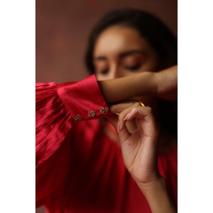 Begum Pret ISHAAIRA Pink Embellished Palazzo (Set of 2)