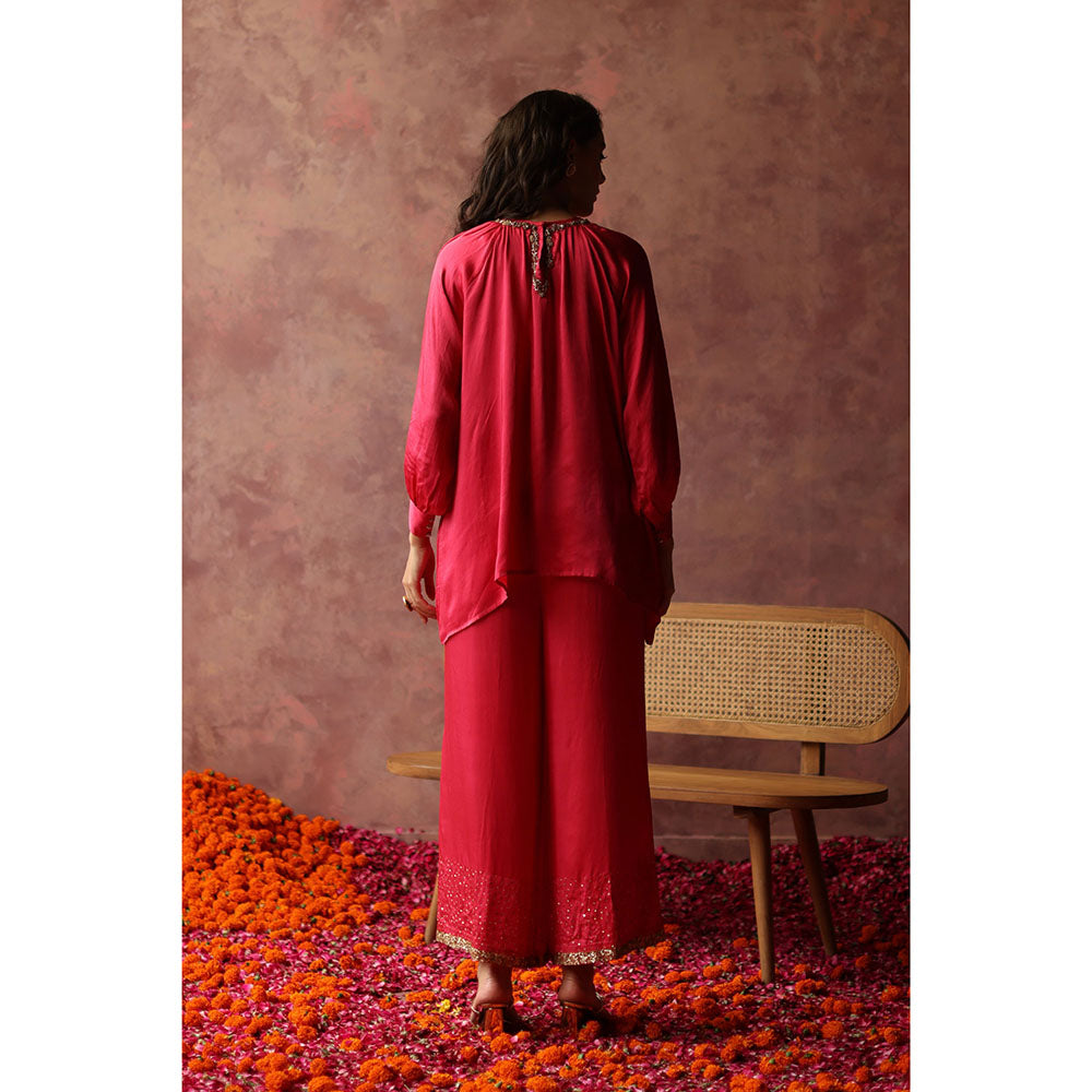 Begum Pret ISHAAIRA Pink Embellished Palazzo (Set of 2)