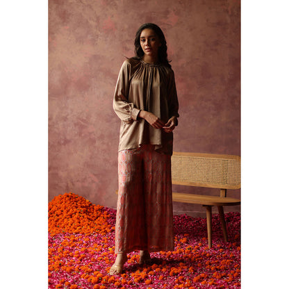 Begum Pret RENE Gold Top with Palazzo (Set of 2)