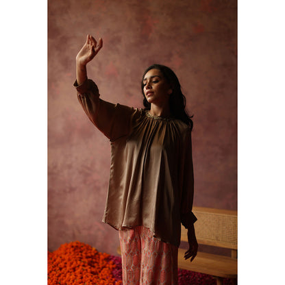 Begum Pret RENE Gold Top with Palazzo (Set of 2)