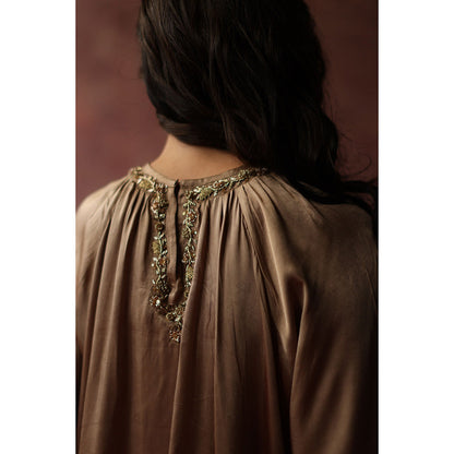Begum Pret RENE Gold Top with Palazzo (Set of 2)