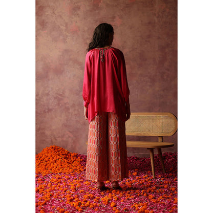 Begum Pret RENE Pink Top with Palazzo (Set of 2)