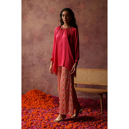Begum Pret RENE Pink Top with Palazzo (Set of 2)