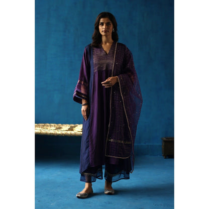 Begum Pret Jamun Purple Kurta & Pant with Dupatta (Set of 3)