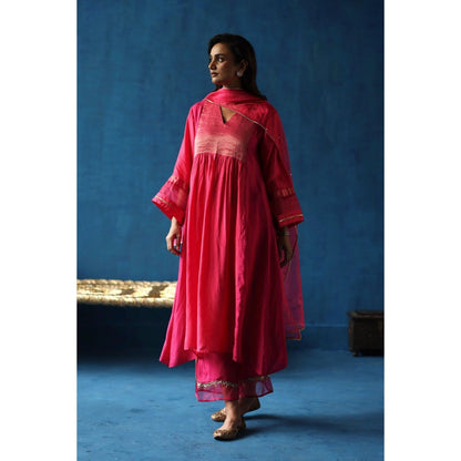 Begum Pret Jamun Pink Kurta & Pant with Dupatta (Set of 3)