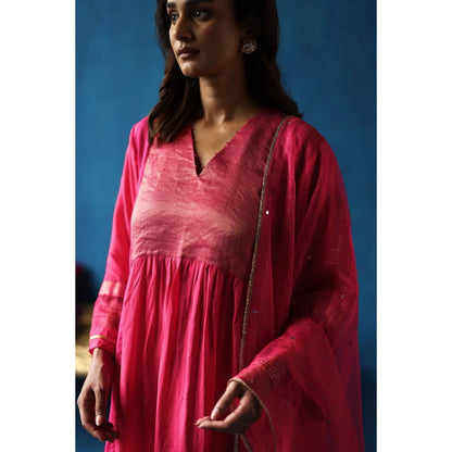 Begum Pret Jamun Pink Kurta & Pant with Dupatta (Set of 3)