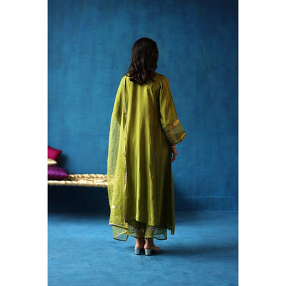 Begum Pret Jamun Green Kurta & Pant with Dupatta (Set of 3)