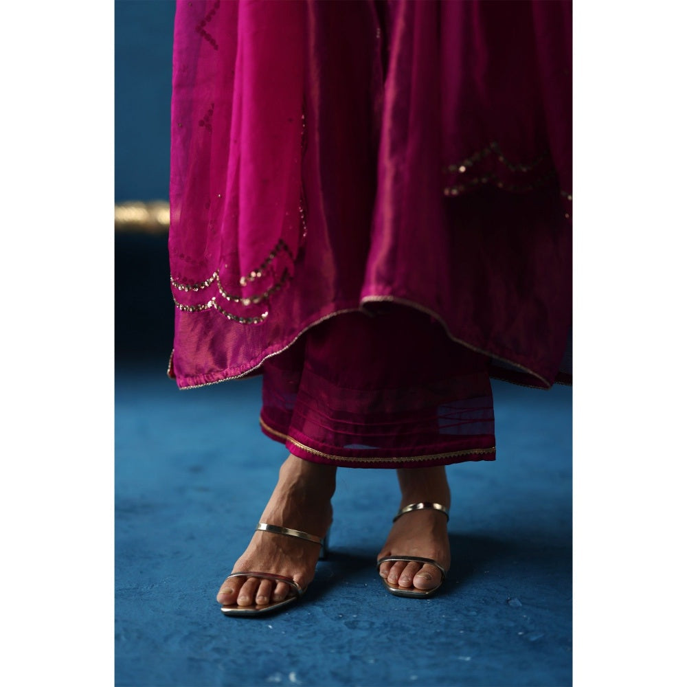 Begum Pret Pink Kala Khatta Kurta & Pant with Dupatta (Set of 3)