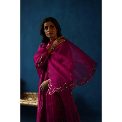 Begum Pret Pink Kala Khatta Kurta & Pant with Dupatta (Set of 3)