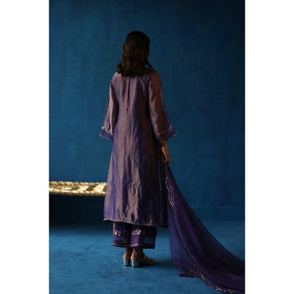 Begum Pret Purple Kala Khatta Kurta & Pant with Dupatta (Set of 3)