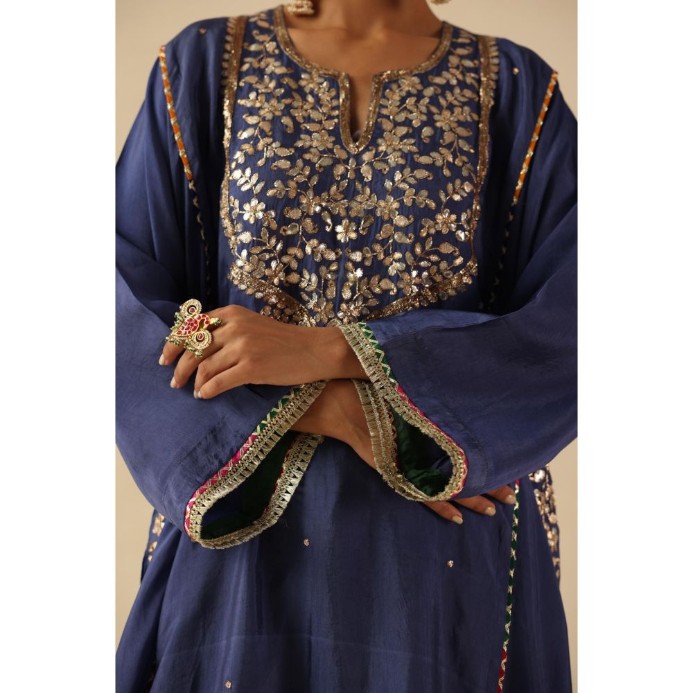 Begum Pret Blue Parizad Kurta with Pant