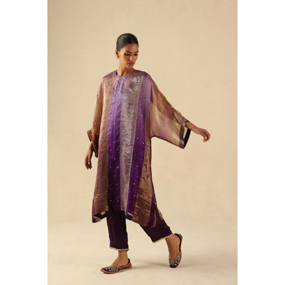Begum Pret Purple Tabeer Kurta with Pant