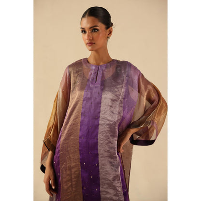 Begum Pret Purple Tabeer Kurta with Pant