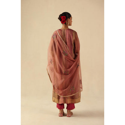 Begum Pret Pink Rimjhim Anarkali with Pant and Dupatta