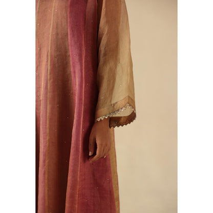 Begum Pret Pink Rimjhim Anarkali with Pant and Dupatta