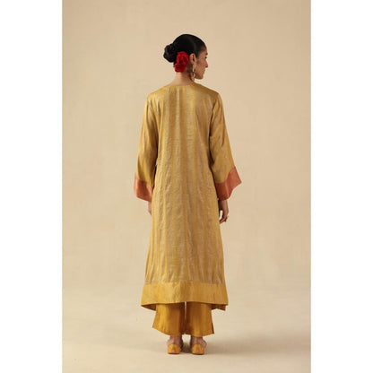 Begum Pret Yellow Gauhar Kurta Wit Pant and Dupatta