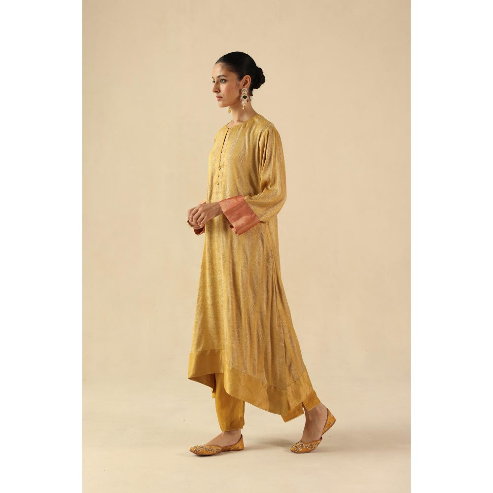 Begum Pret Yellow Gauhar Kurta Wit Pant and Dupatta