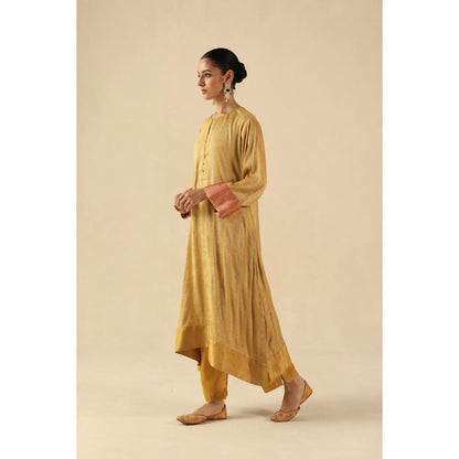 Begum Pret Yellow Gauhar Kurta Wit Pant and Dupatta