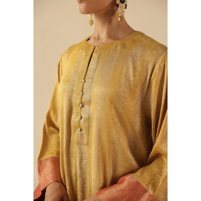 Begum Pret Yellow Gauhar Kurta Wit Pant and Dupatta