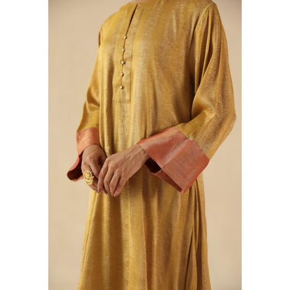 Begum Pret Yellow Gauhar Kurta Wit Pant and Dupatta