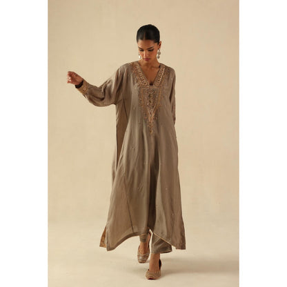 Begum Pret Grey Saaz Phiran Kurta with Pant