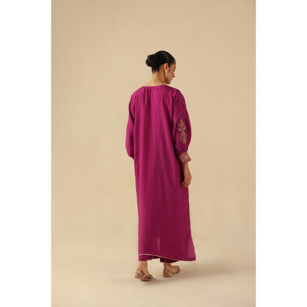 Begum Pret Magenta Saaz Phiran Kurta with Pant