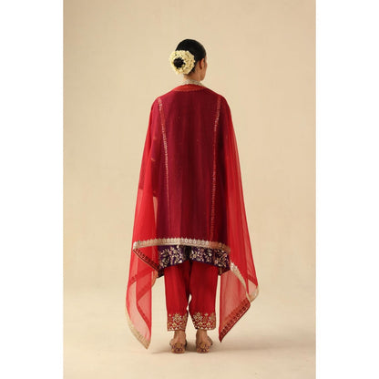 Begum Pret Purple Arzoo Short Kurta with Pant and Dupatta