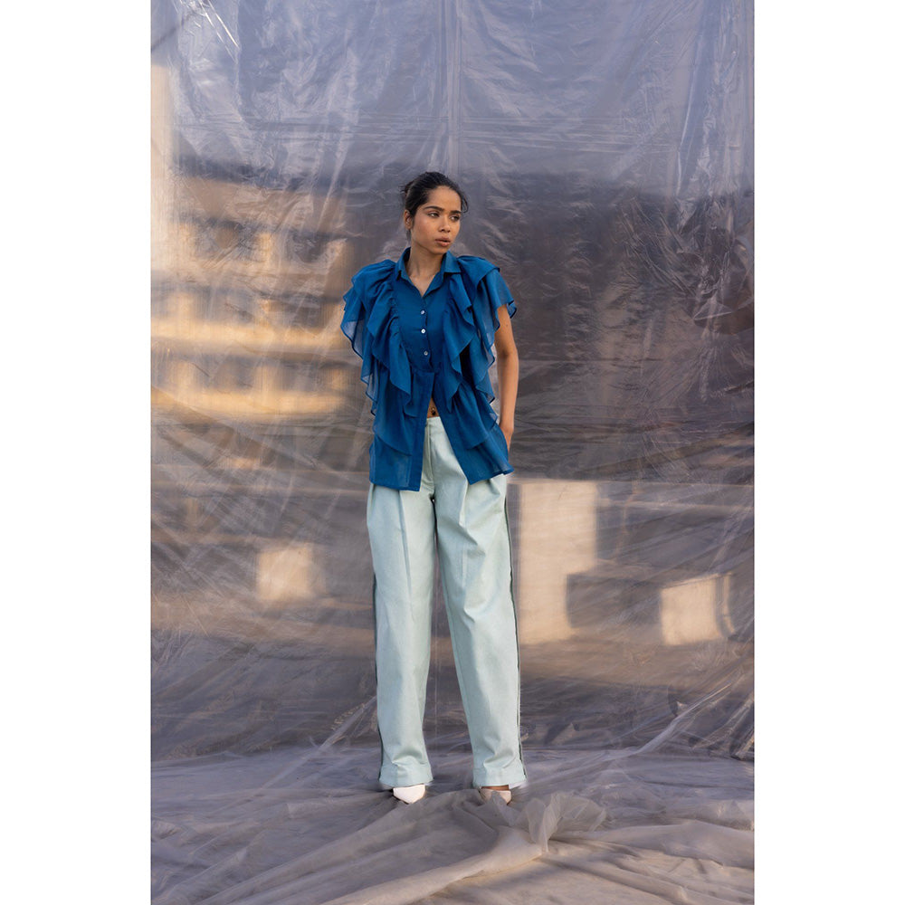 BENNCH Frilled Denim Pant & Shirt (Set of 2)