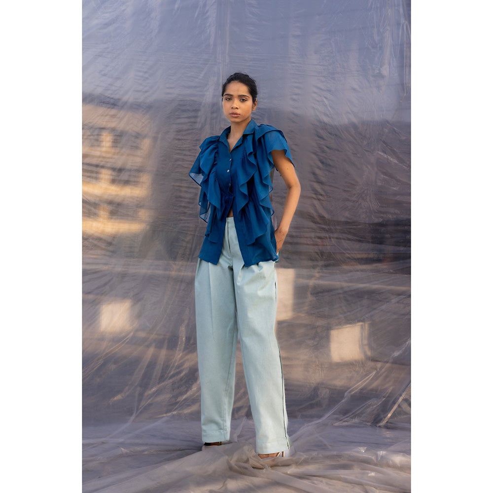 BENNCH Frilled Denim Pant & Shirt (Set of 2)