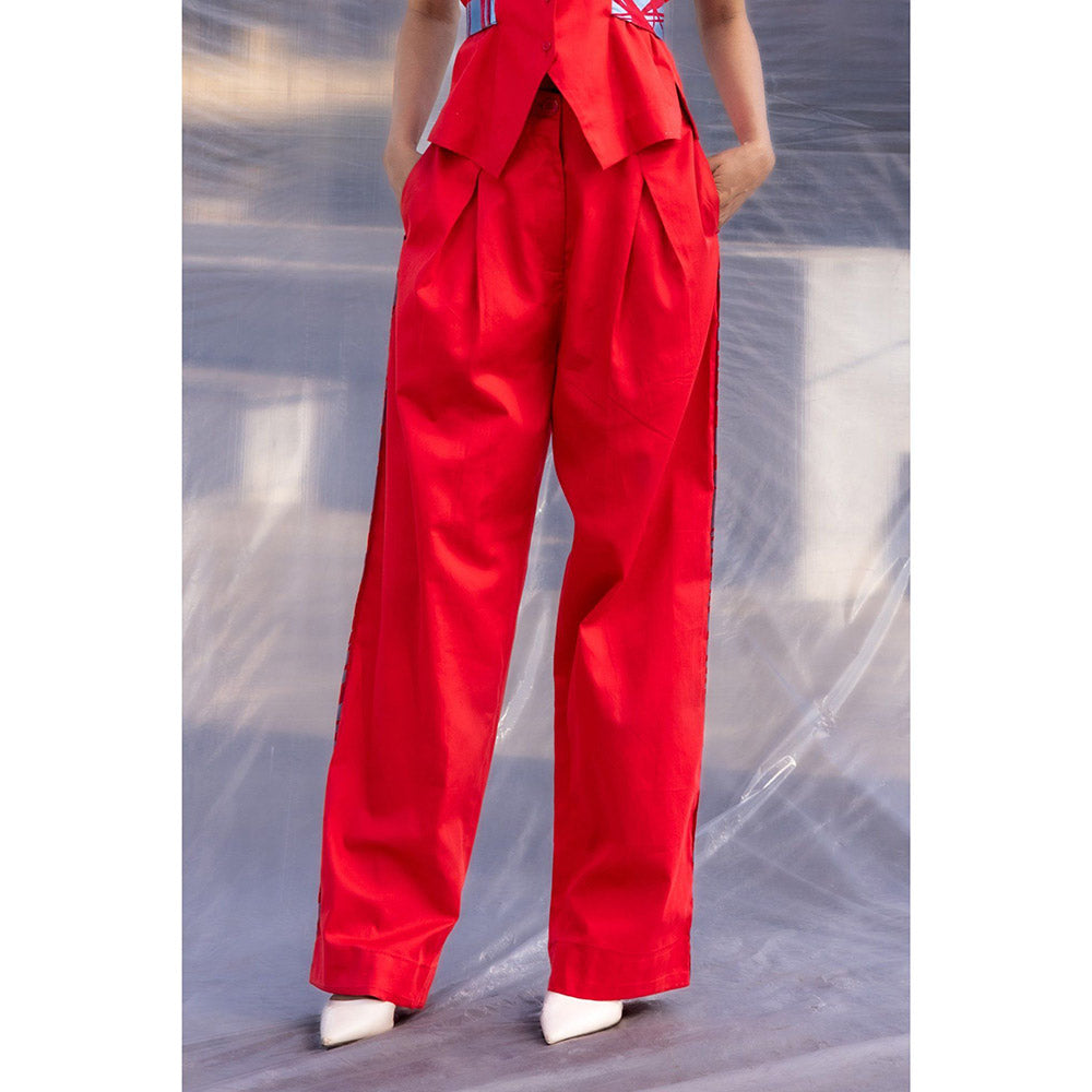 BENNCH Piped Red Pant