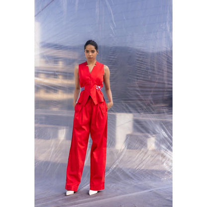 BENNCH Piped Red Pant