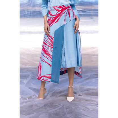 BENNCH Side Overlay Midi Skirt