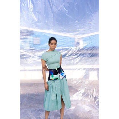 BENNCH Sheath Belted Top & Skirt (Set of 2)