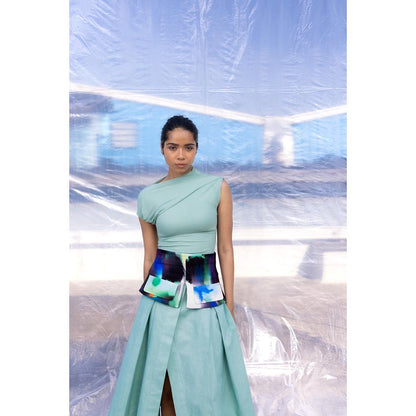 BENNCH Sheath Belted Top & Skirt (Set of 2)