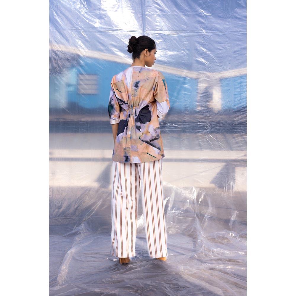 BENNCH Minimalist Striped Co Ord with Jacket (Set of 3)