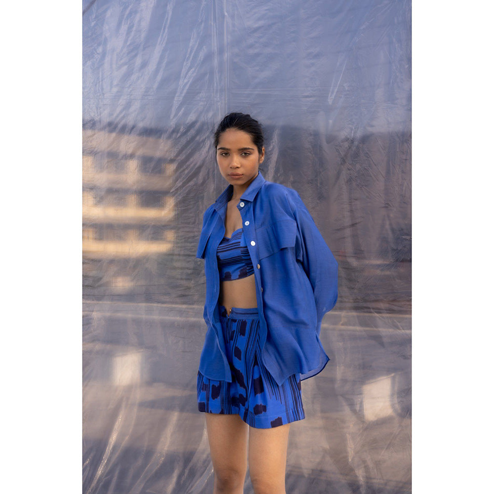 BENNCH Cobalt Scribble Shorts