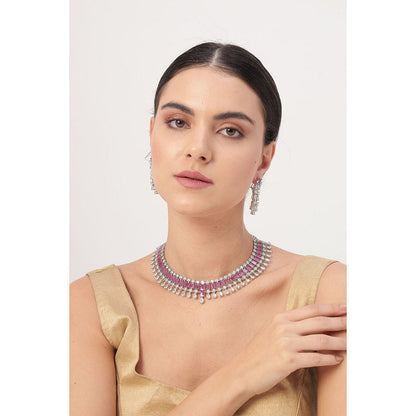 Beryachi Multi-Color Ruby and Zircon Necklace & Earrings Set