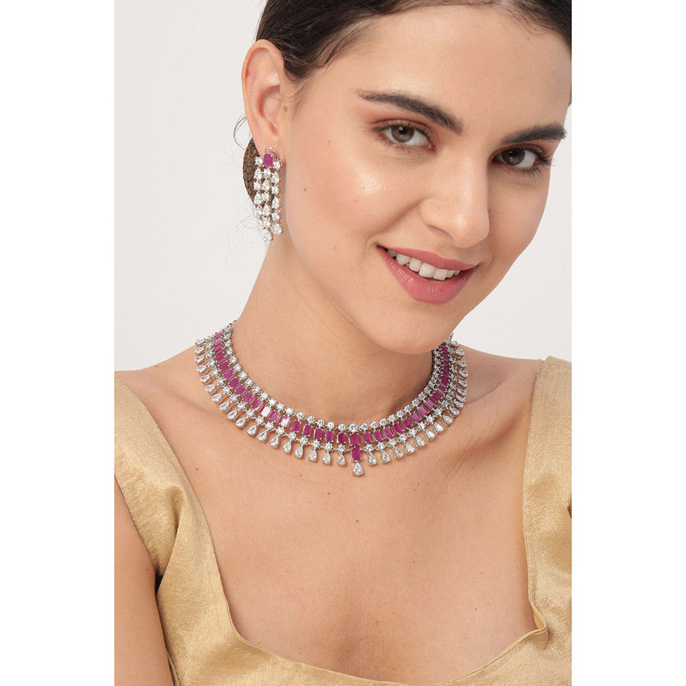 Beryachi Multi-Color Ruby and Zircon Necklace & Earrings Set