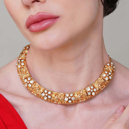 Beryachi Vanya Jadau Kundan Hasli Necklace Set