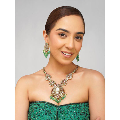 Beryachi Aanya Kundan Multi Necklace with Earrings