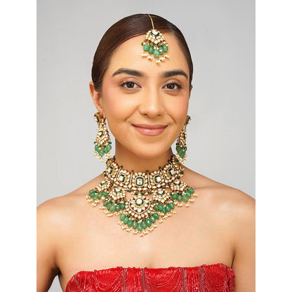 Beryachi Tara Kundan Polki Necklace with Earrings