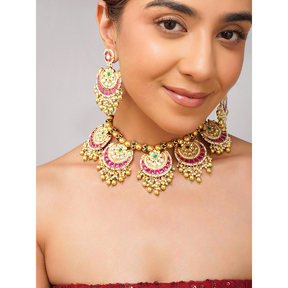 Beryachi Chaitali Panchi kundan Necklace with Earrings