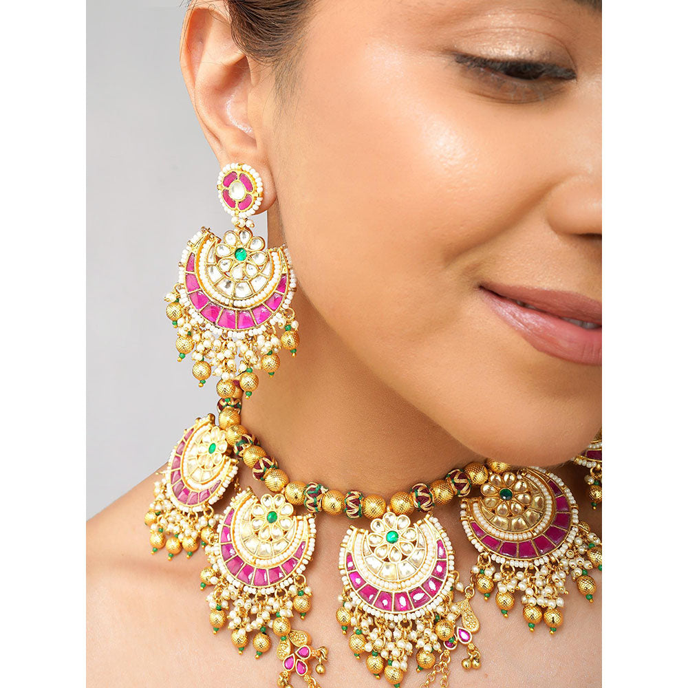 Beryachi Chaitali Panchi kundan Necklace with Earrings