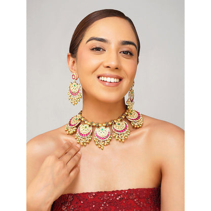 Beryachi Chaitali Panchi kundan Necklace with Earrings
