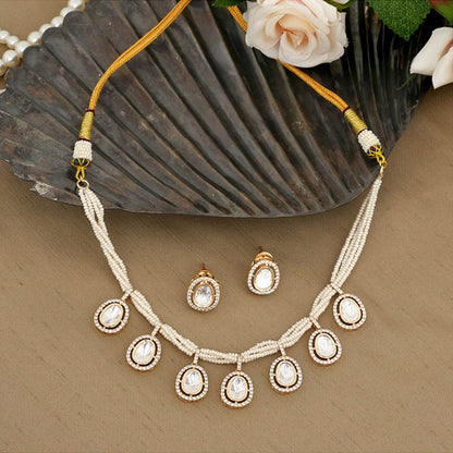 Beryachi Ridhika Pearls Necklace and Earrings