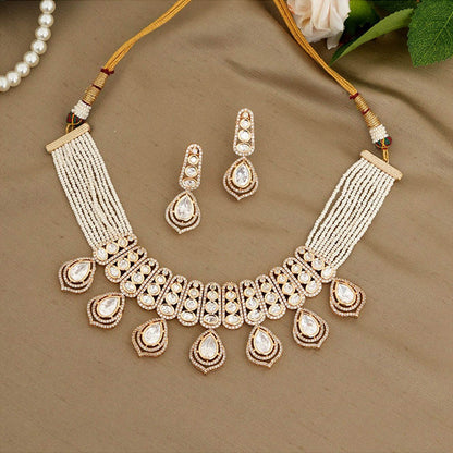 Beryachi Gauri Pearls Necklace and Earrings