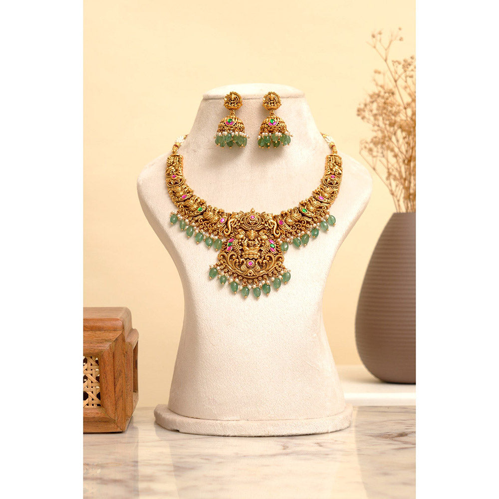 Beryachi Lakshmi Temple Necklace and Earrings