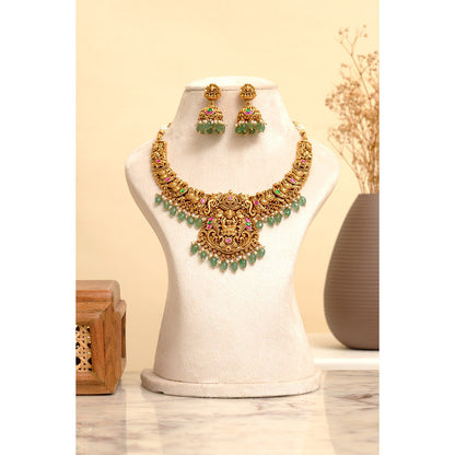 Beryachi Lakshmi Temple Necklace and Earrings